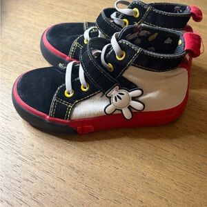 Disney Mickey Mouse Black and Red Velcro Kids high top Sneakers size 10